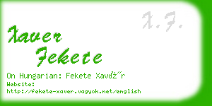 xaver fekete business card